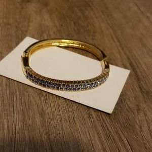 Beautiful Goldtone Blue Rhinestone Bracelet QVC